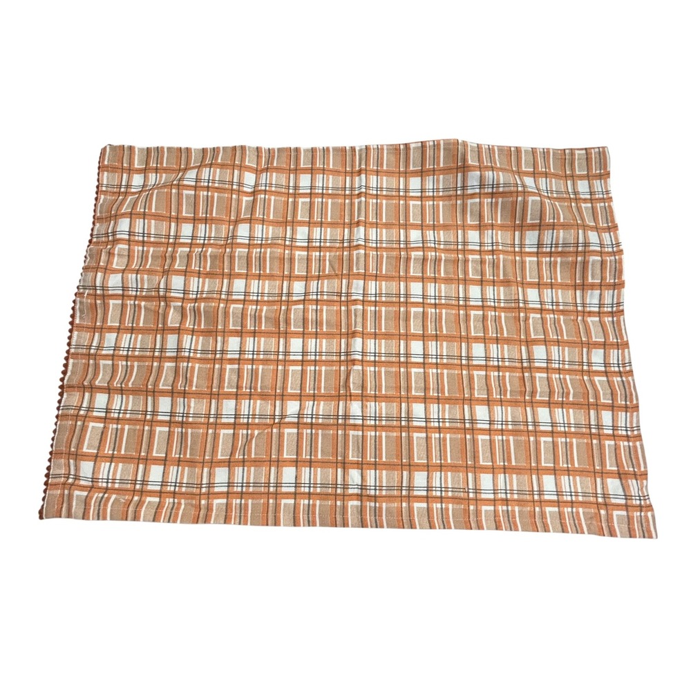 Autumn Hill Fall Plaid Tea Towel Orange Brown Cotton Harvest Farmhouse‎ Kitchen
